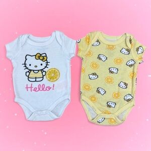Sanrio Hello Kitty Lemon Print Baby Bodysuits Size Newborn Kawaii Babyfashion